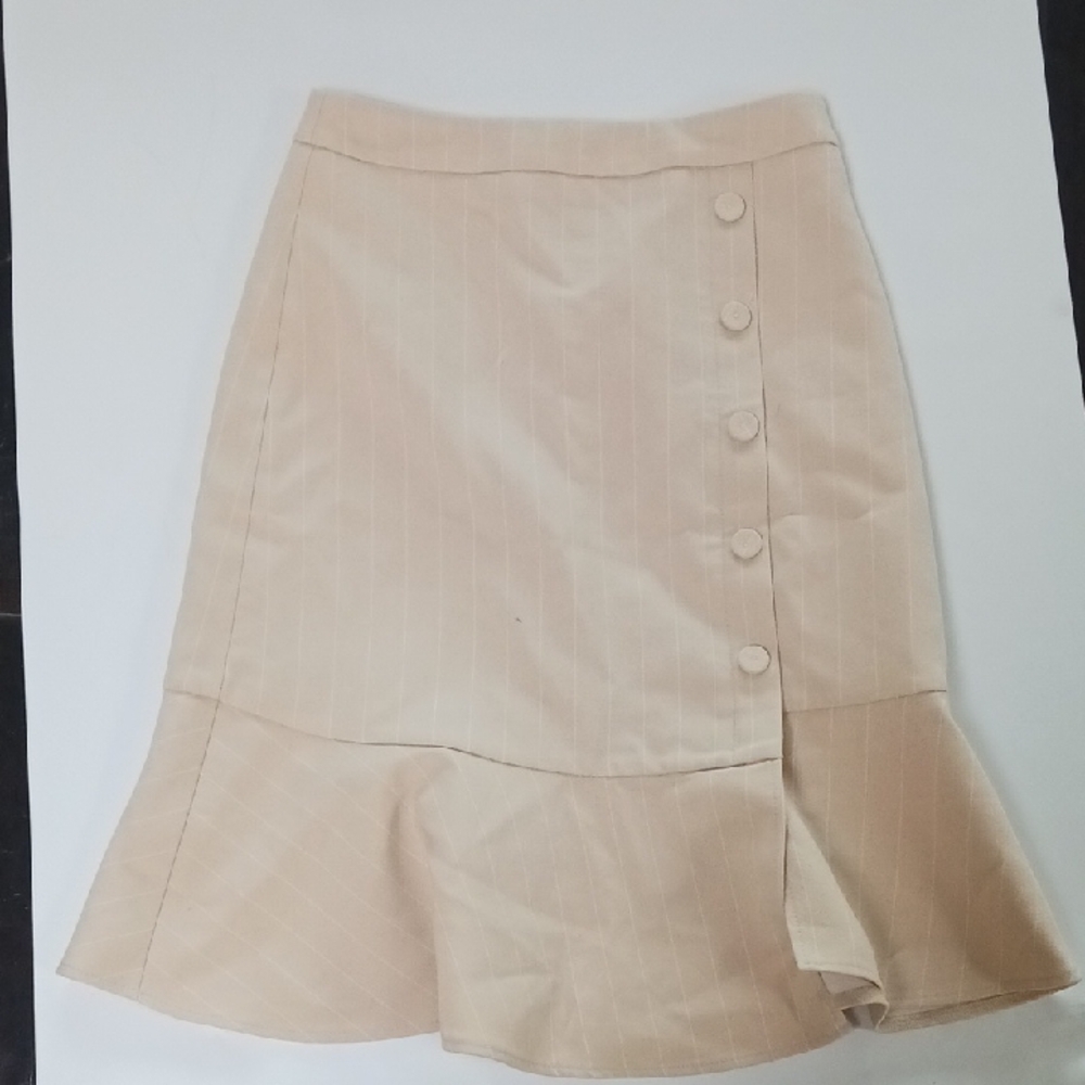 Chicwish Asymmetrical Beige Button Skirt